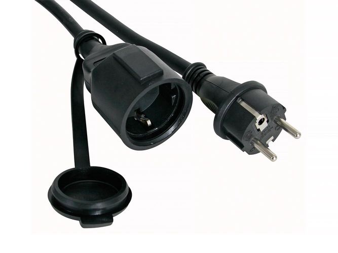 RUBBER EXTENSION CABLE - 5 m - 3G1.5 - SCHUKO EC05R15-G 5410329407650; 5410329534059