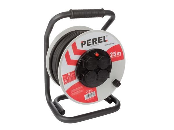 PROFESSIONAL NEOPRENE CABLE REEL - 25 m - 3G2.5 - 4 SOCKETS - FRENCH SOCKET ECR25NP25N 5410329656102; 5410329656102