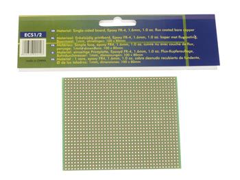 EUROCARD 1-HOLE ISLAND - 100x80mm - FR4 (1pc/bl.) ECS1/2 5410329222123; 5410329503468