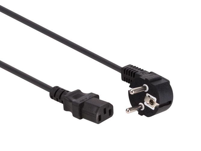 POWER CORD BLACK CEE 7/7 90░ + C13 L=2.5 m H05VV-F 3G1.0 mm▓ EPC025A100 5410329656294; 5410329669348