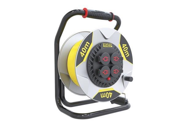 STANLEY FATMAX PROFESSIONAL NEOPRENE CABLE REEL WITH ANTI-TWIST SYSTEM - 40 m - 3G2.5 - 4 SOCKETS ESFMCR40M-G 8719322270634; 8719322270634