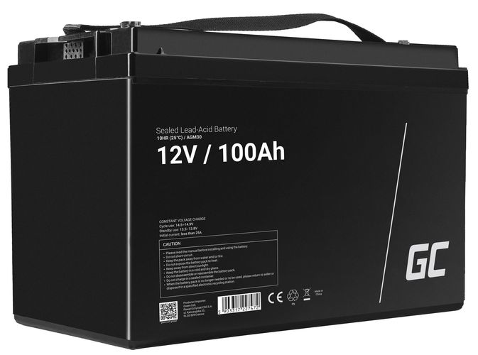 Green Cell AGM VRLA 12V 100Ah maintenance-free battery for camper, photovoltaics, solar panels, boats AGM30 5903317227472