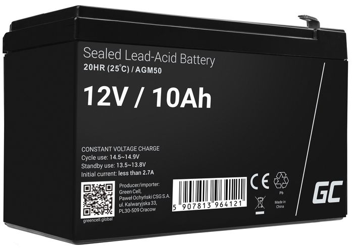 Green Cell AGM VRLA 12V 10Ah maintenance-free battery for UPS units AGM50 5907813964121