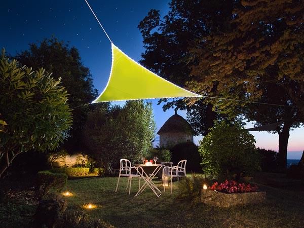 SHADE SAIL WITH BUILT-IN LED BORDER - TRIANGLE - 3.6 x 3.6 x 3.6 m - LEMON GREEN GSST36MLEDSPGR 5410329734466; 5410329734473