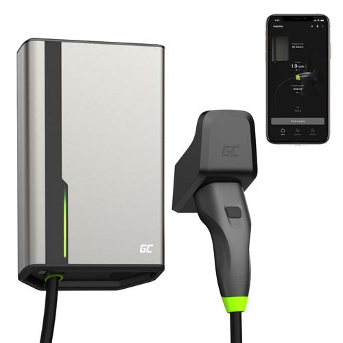 Green Cell GC HabuDen Wallbox 22kW 32A 7.5m Cable Type 2 Smart EV Charging Station with GC App Bluetooth WiFi EVGC021A2275 5904326374669