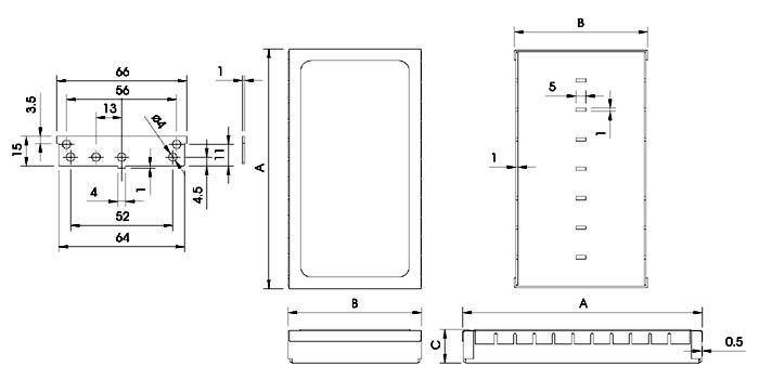 RFI LOW MODULAR ENCLOSURE - 82.5 x 68 x 17 mm TK1680 8018340016508