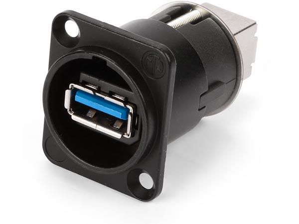 NEUTRIK - REVERSIBLE USB 3.0GENDER CHANGER (TYPE A AND B) - NICKELED D HOUSING - BLACK NAUSB3B 7613187009143