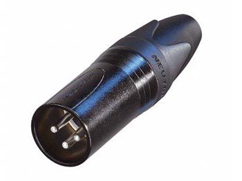 NEUTRIK - XLR CABLE CONNECTOR, 3-PIN MALE, SILVER PLATED, BLACK NC3MXX-BAG 7613187000355