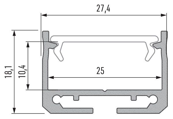 LED-профиль алюминиевый анодированный для LED лент 2,02м, SMOOTH, 10-0334-20, LUMINES (доставка только курьером) PROF-SILEDA-2Ms 5902973366310