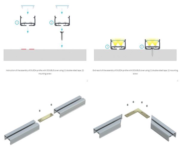 Anodeeritud alumiiniumprofiil LED ribadele 2.02m, SILEDA, 10-0334-20, LUMINES (saatmine ainult kuleriga) PROF-SILEDA-2Ms 5902973366310