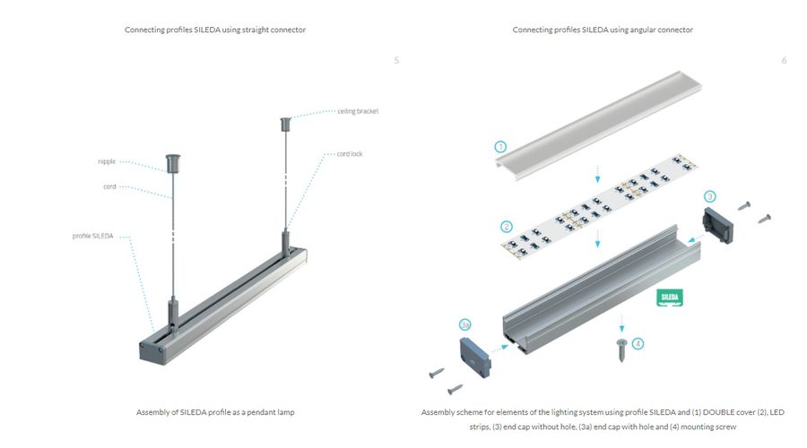 Anodeeritud alumiiniumprofiil LED ribadele 2.02m, SILEDA, 10-0334-20, LUMINES (saatmine ainult kuleriga) PROF-SILEDA-2Ms 5902973366310