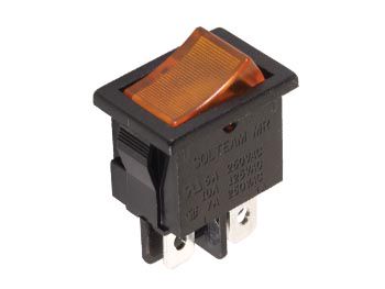 POWER ROCKER SWITCH 5A-250V DPST ON-OFF - WITH AMBER NEON LIGHT R1944C/A 5410329269494; 5410329269494