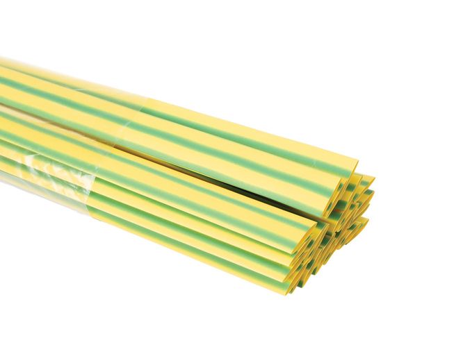 Shrinkable tube 9.5 mm - green/yellow - 25 pcs STB95GY 5410329451967; 5410329544539