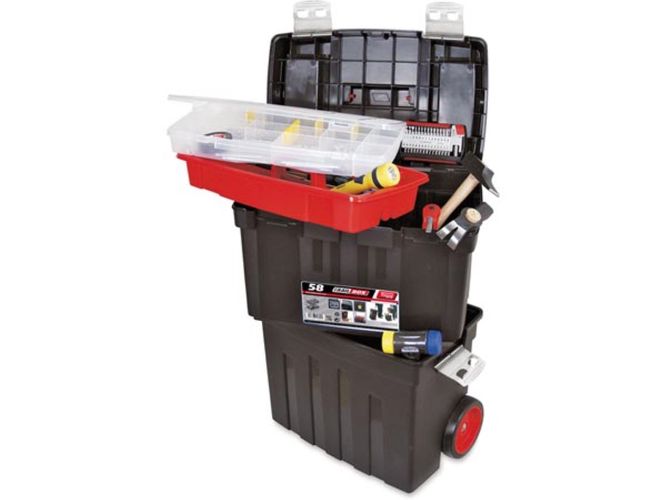TAYG Toolbox on wheels with tray and box, 470x290x630 mm, 85,8 L TG58 8412796158001; 8412796158001