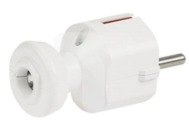 AC connector, Uni-Schuko, with earthing, white, 230V 10A AC/CX-3R-M 5907522199555