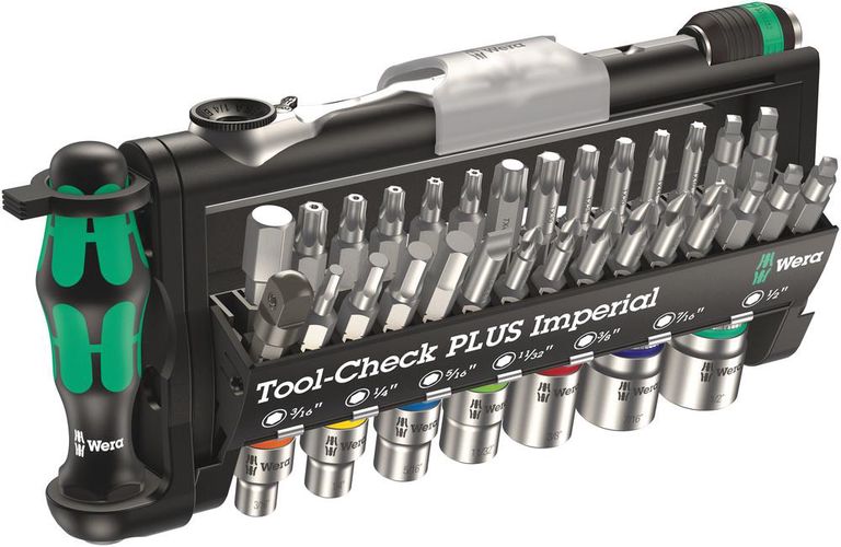 Tool-Check PLUS Imperial, 1 x 1/4"x87.0; 1 x 1/4"x78; 1 x 1/4"x50; 1 x 1/4"x25; 1 x 3/16"x23.0; 1 x 1/4"x23.0; 1 x 5/16"x23.0; 1 x 11/32"x23.0; 1 x 3/8"x23.0; 1 x 7/16"x23.0; 1 x 1/2"x23.0; 2 x PH 1x25; 3 x PH 2x25; 1 x PH 3x25; 1 x 1.0x5.5x25; 1 x TX 10x 05056491001