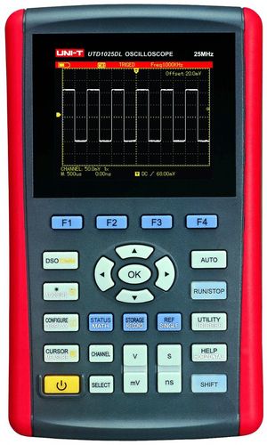 Handheld digital multimeter-oscilloscope, 25Mhz, 2 channels, 250 Msa/s, 3.5" TFL LCD, UNI-T UTD1025DL 6935750590102