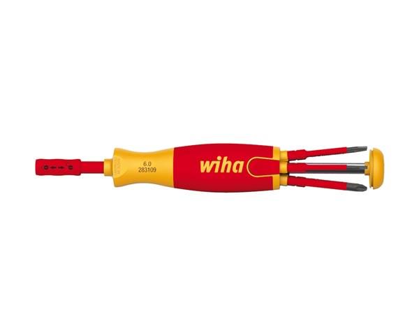 Wiha Screwdriver with bit magazine LiftUp electric Phillips, PlusMinus/Pozidriv, slotted with 6 slimBits in blister pack (38613) WH38613 4010995386139