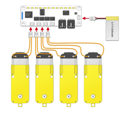 Робот-конструктор, 4WD набор автомобильных шасси , управление DIY смартфон, BLUETOOTH  TMK-4WDU