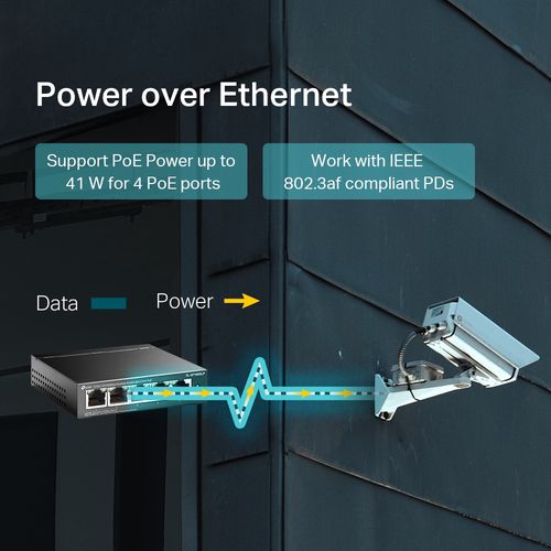 Lauaarvuti lüliti haldamata 5-pordiline (4xPoE) 10/100 Mbps TL-SF1005LP 6935364052782