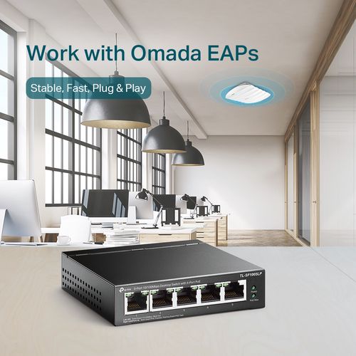Lauaarvuti lüliti haldamata 5-pordiline (4xPoE) 10/100 Mbps TL-SF1005LP 6935364052782