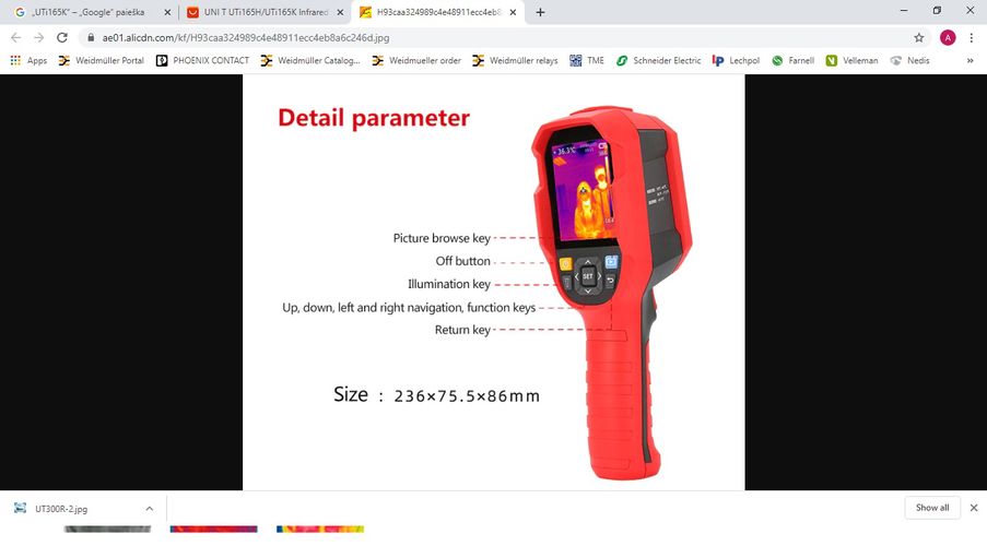 Infrared Thermal Imager 30~45 ˚ C Real Time Projection Temperature Thermal Imaging Camera UTi165K 6935750516522