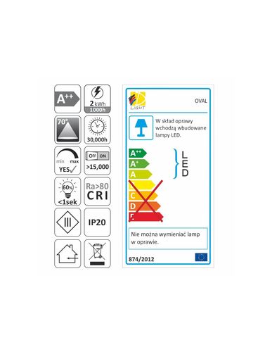 LED šviestuvėlis, baldinis, OVAL, 2W, aukso sp., 4000K neutraliai balta, su jungtimi L813 OVAL-2W-ZL-DY-40K-01