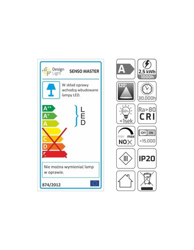 SENSO MASTER surface LED luminaire with touch switch 2,5W, 3000K SENSO-M-AL-30K-01 5900652148219