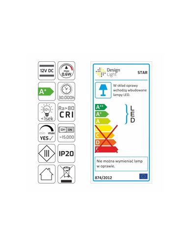 STAR LED light luminaire 0,6W, 4000K STAR-CH-40K-01 5900652149124