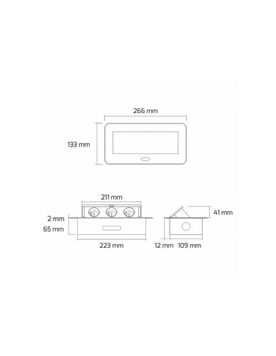 KOMBI BOX furniture socket, 3m cable, 2x Schuko, 2x USB KOMB-CZ-2DE-USB-M1W 5900652145973