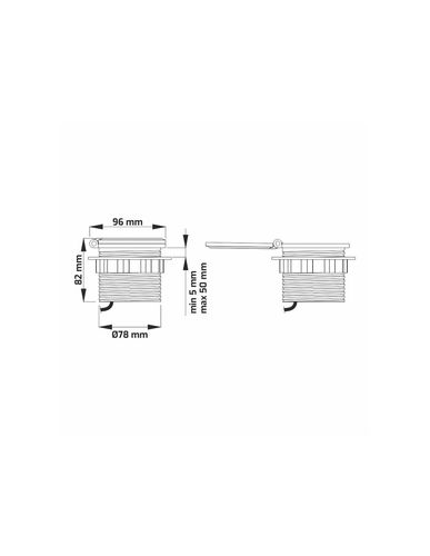 SAMBO BOX - süvistatav mööblipesa 1x Schuko, 1x USB A, 1x USB C SAMBOBOX-CZ-DE-U-2-01 SAMBOBOX-U-2-01 5908293400437