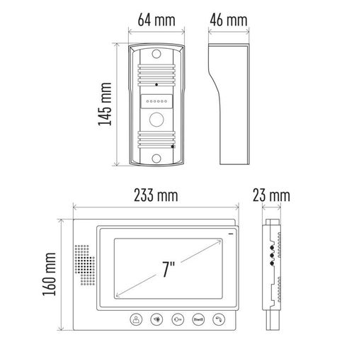 Videouksetelefon kaameraga 7" LCD, H2017, EMOS H2017 8592920056929