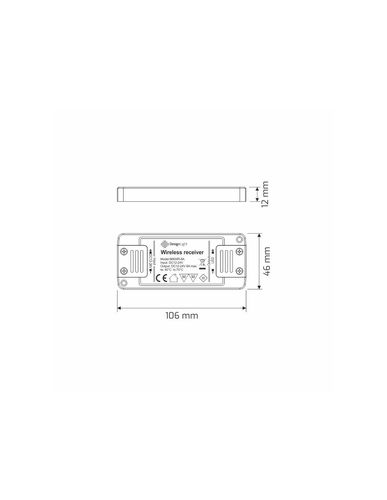 Belaidis jungiklis su dimeriu LED juostai, 12/24Vdc OFF-ON, MAX 8A OLI-ZES-1P-BI-01 5908293400307