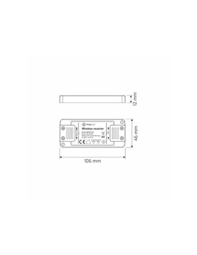 RF controller and switch with dimmer, 12/24Vdc OFF-ON, 4k, MAX 8A OLI-ZES-1P-BI-01 5908293400307