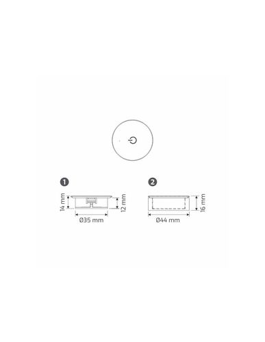 Belaidis jungiklis su dimeriu LED juostai, 12/24Vdc OFF-ON, MAX 8A OLI-ZES-1P-BI-01 5908293400307