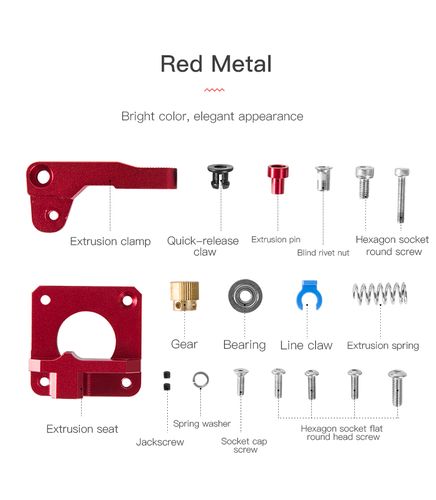 3D Printer Red Metal Extruder Kit for CR-10, CR-100, Ender-3, ENDER-5 series printers CREALITY CRE-6002020004