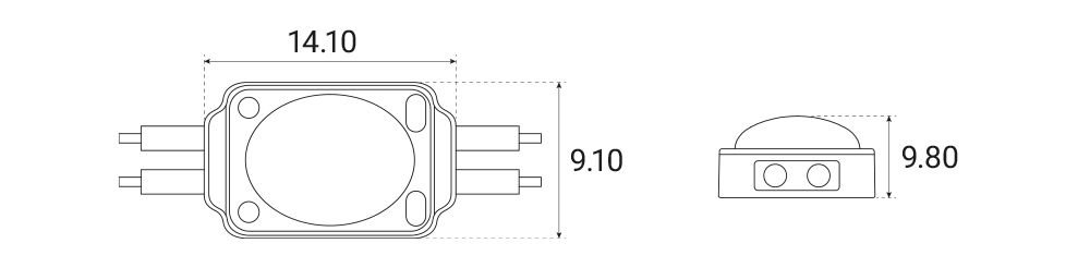 Светодиодный модуль, 12Vdc, 0,24W, AXS-1, 25lm, 7000K, асимметричная линза - 183 ° x 142 °, IP67, BERGMEN 01-001-064-03 5903268411869