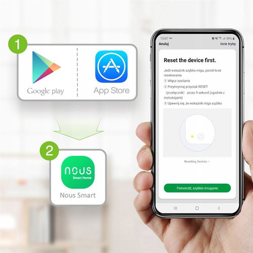 Išmanusis Wi-Fi ilgiklis A5, 3450W, su energijos matavimu, TUYA / Smart Life, NOUS NOUS-A5