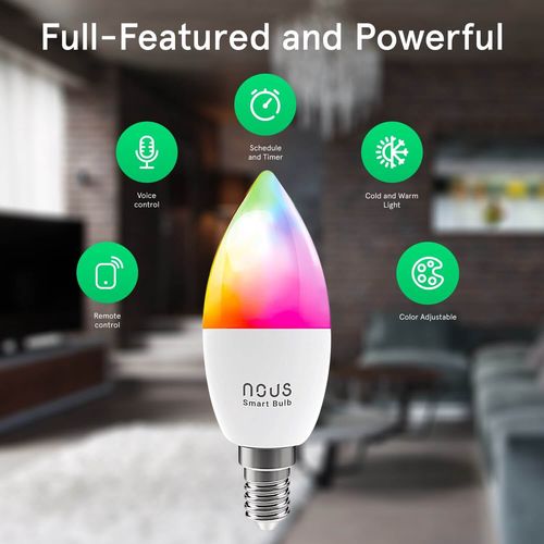 Лампа NOUS P4 Smart WIFI RGB E14, TUYA / Smart Life NOUS-P4 5907772033173