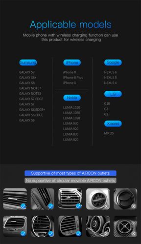 Auto telefonihoidja 4-6.5 " mobiiltelefonidele traadita laadijaga WXYL-B0A 6953156276871