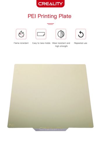 3D spausdinimo paviršius PEI blizgus 235x235x1mm (skirtas Ender-3/Ender-3 Pro/Ender-3s/Ender-5/CR20 PRO/CR20) CREALITY CRE-4004090039