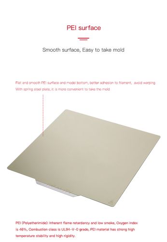 3D spausdinimo paviršius PEI blizgus 235x235x1mm (skirtas Ender-3/Ender-3 Pro/Ender-3s/Ender-5/CR20 PRO/CR20) CREALITY CRE-4004090039