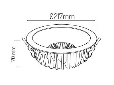 LED downlight QUANTUM 230Vac, 40W 4000lm, 4000K, 60°, Bridgelux LED, LED LINE 477422 5907777477422