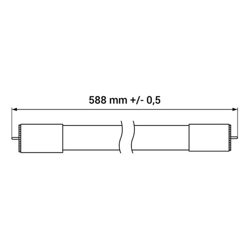 LED tube T8 G13 230V 9W 60cm 1125lm, 125lm/W, neutral white 4000K, LED-POL ORO17035