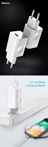 Wall Quick Charger 24W USB QC3.0, White CCALL-BX02 6953156272446