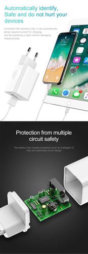 Wall Quick Charger 24W USB QC3.0, White CCALL-BX02 6953156272446