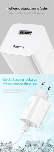 Wall Quick Charger 24W USB QC3.0, White CCALL-BX02 6953156272446