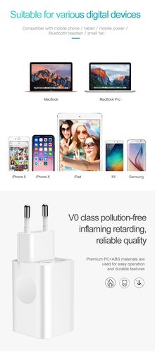 Wall Quick Charger 24W USB QC3.0, White CCALL-BX02 6953156272446