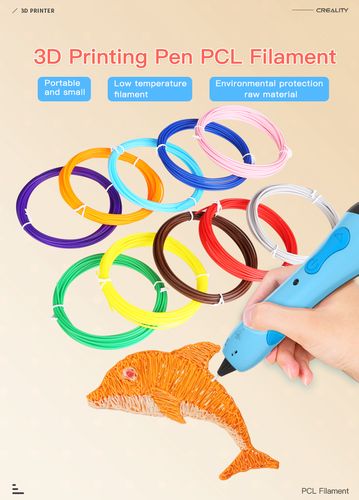 PCL filament for 3D pens (60~100°C), 1.75mm 10 colors, each 5m CREALITY CRE-4007010001 6971636407980