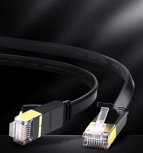 Кабель U/FTP CAT7 2xRJ45 8м плоский черный NW106 UGREEN UGREEN/11264 6957303882649